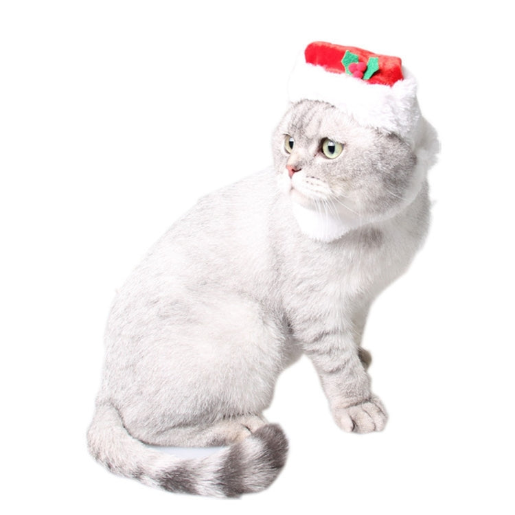 Western Santa Claus Beards Pet Dog Christmas Hat, Acrylic Comfortable Cats Dressing Up Christmas Hat with Bell(Red)