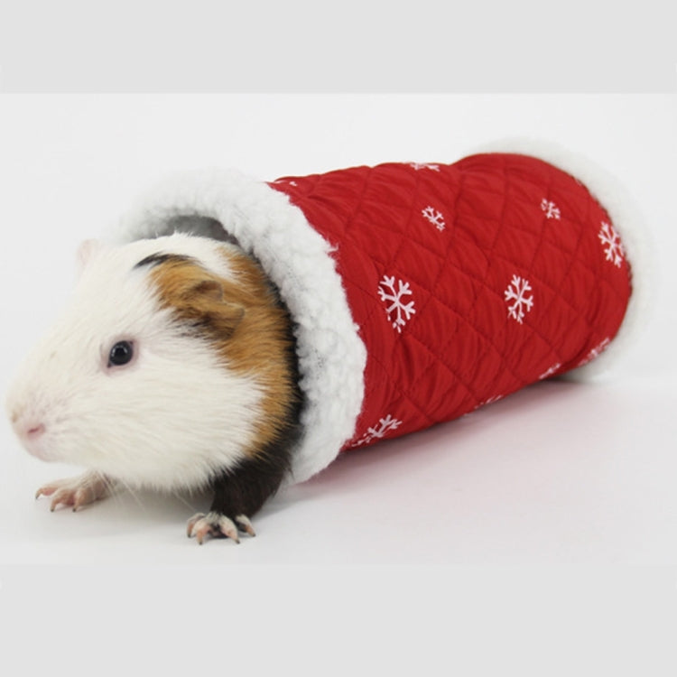 Winter Warm Snowflake Pattern Cotton Nest Single Channel, Hedgehog Spider Hamster Warm Tunnel Toy, Random Color Delivery