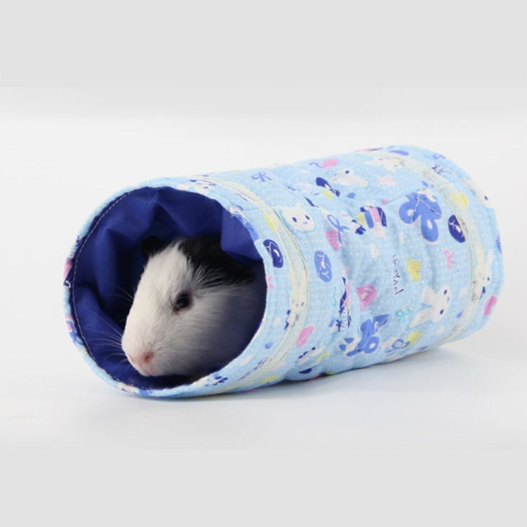 Spring and Autumn Cartoons Pattern Cotton Tunnel Toy, Chinchilla Hamster Warm Two-channels Toy, Random Color Delivery