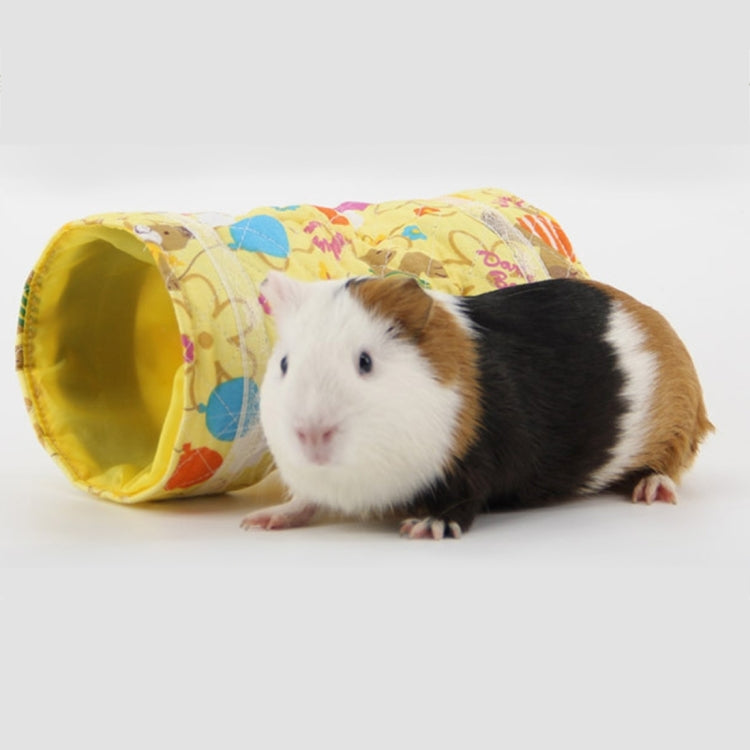 Spring and Autumn Cartoons Pattern Cotton Tunnel Toy, Chinchilla Hamster Warm Two-channels Toy, Random Color Delivery