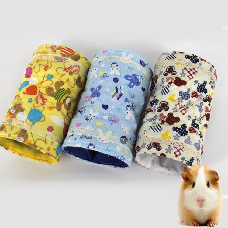Spring and Autumn Cartoons Pattern Cotton Tunnel Toy, Chinchilla Hamster Warm Two-channels Toy, Random Color Delivery