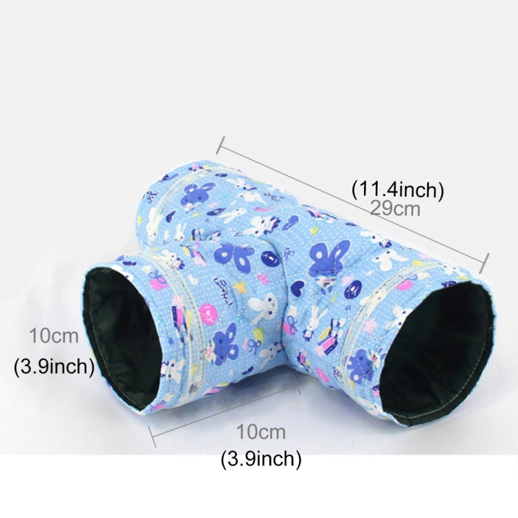 Spring and Autumn Cartoons Pattern Guinea Pig Hedgehog Tunnel Toy, Spider Chinchilla Hamster Three Channels Toy, Random Color Delivery