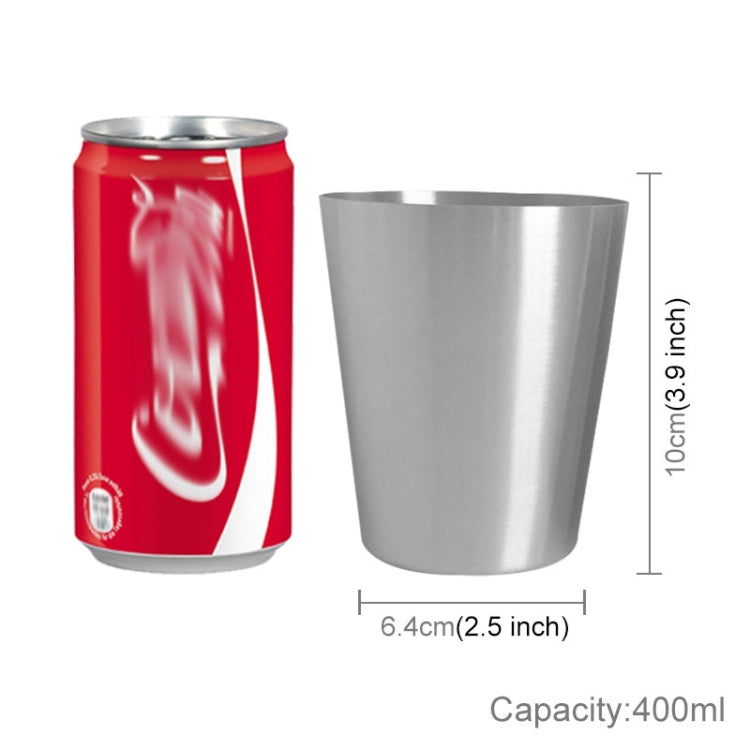 400ml Single Wall Electropolished Stainless Steel Brief Beverage Cup(Silver)
