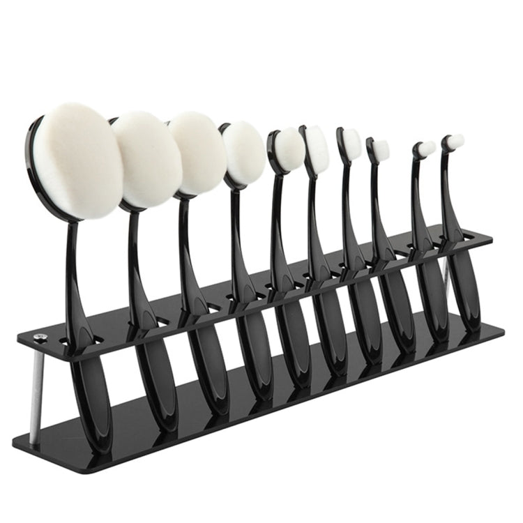 Makeup Brushes Holder Toothbrush Oval Makeup Brush Holder Acrylic Brush Showing Rack Makeup Brush Drying Stand Storage without Makeup Brush(Blackï¼‰