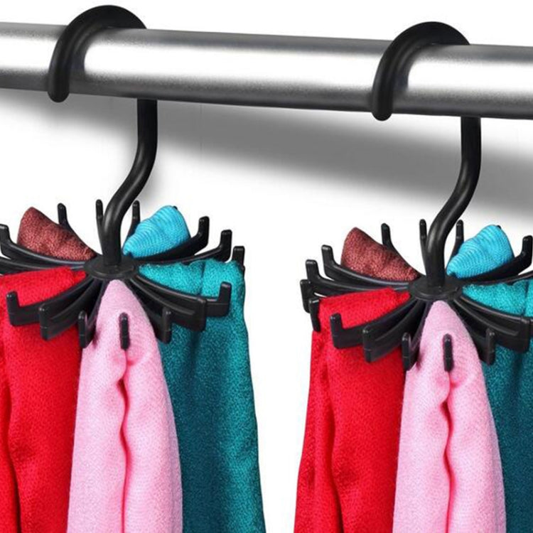 2 PCS 18 Claws 360 Degree Rotatable Tie Rack Belt Scarf Hanger Holder, Size: L