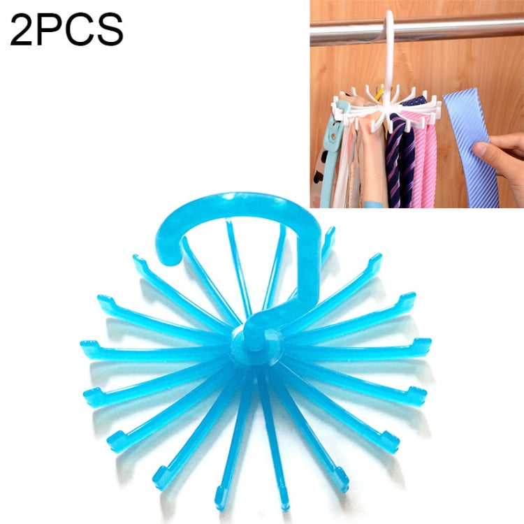 2 PCS 18 Claws 360 Degree Rotatable Tie Rack Belt Scarf Hanger Holder, Size: L