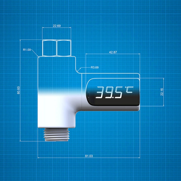 BD-LS-01 Baby Showering 360 Degree Rotatable LED Display Passive Water Thermometer