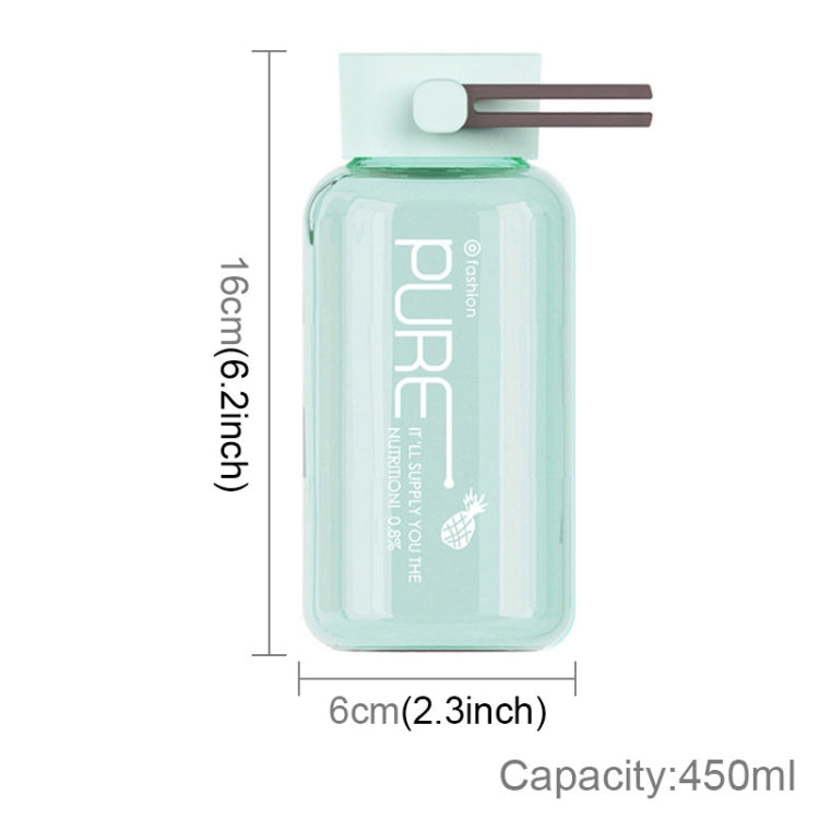 450mL Simple Transparent Pure Color Plastic Cup Fashionable Portable Leak-proof Student Couple Cute Handy Cup