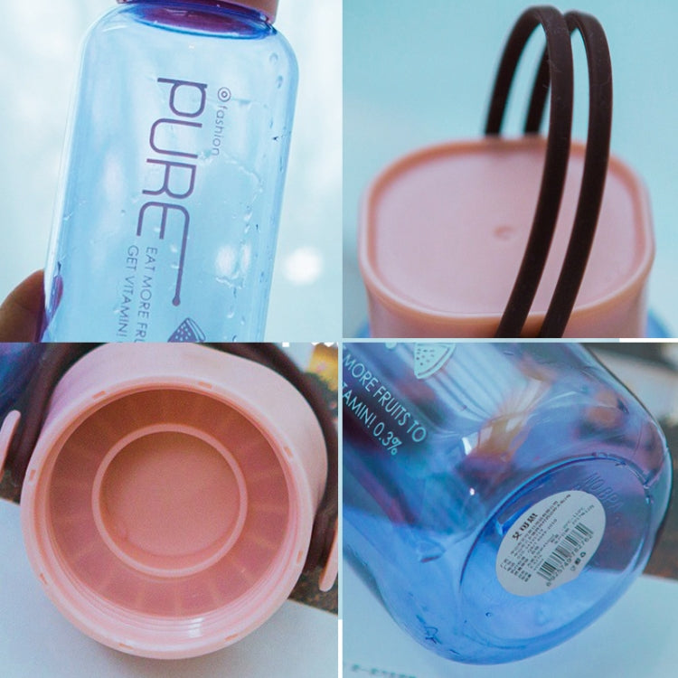 450mL Simple Transparent Pure Color Plastic Cup Fashionable Portable Leak-proof Student Couple Cute Handy Cup