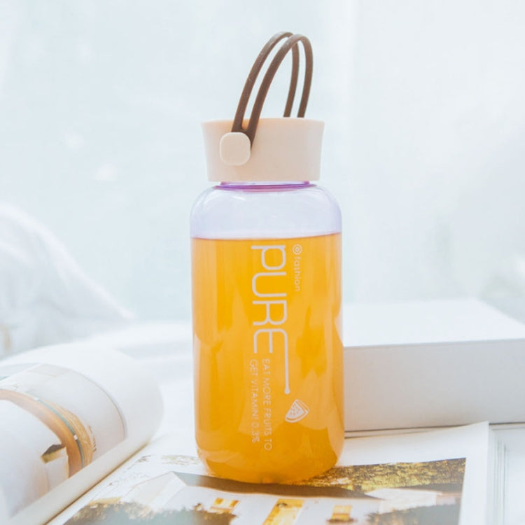 450mL Simple Transparent Pure Color Plastic Cup Fashionable Portable Leak-proof Student Couple Cute Handy Cup