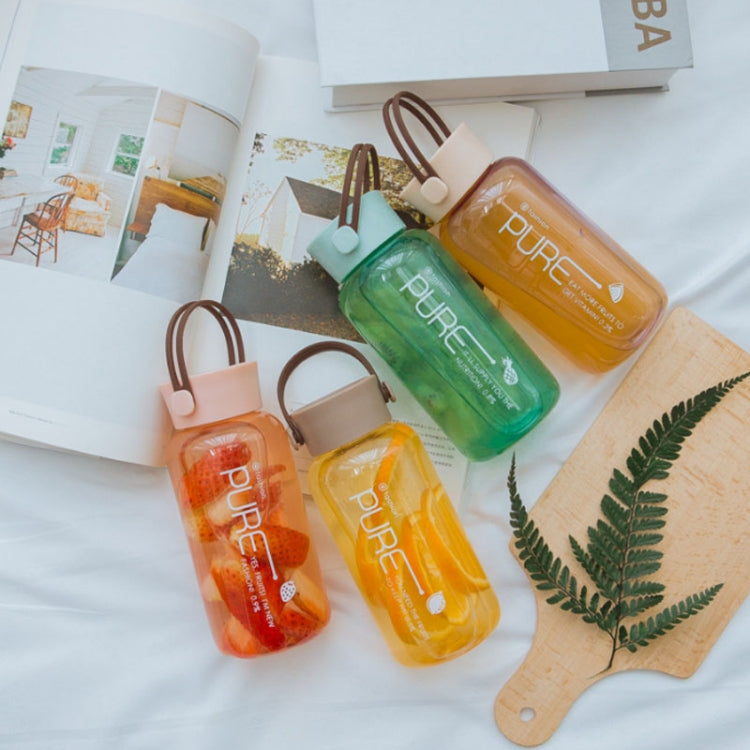 450mL Simple Transparent Pure Color Plastic Cup Fashionable Portable Leak-proof Student Couple Cute Handy Cup