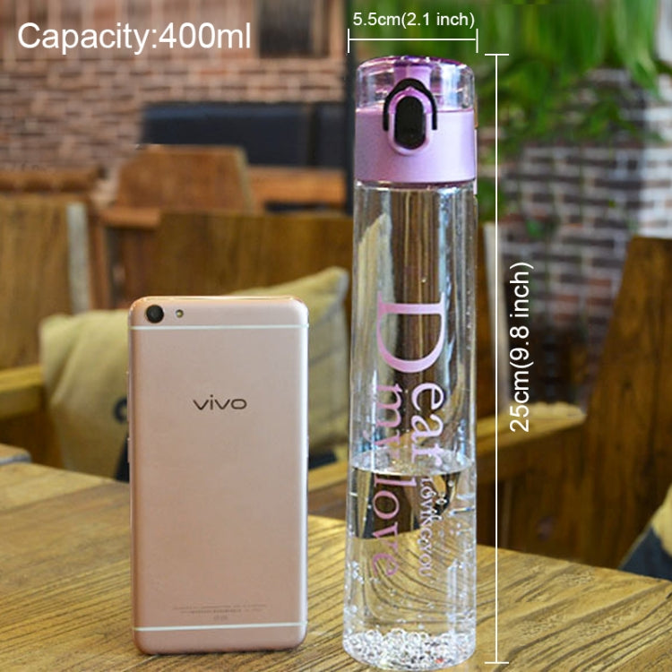 400ml Leak Proof Friendly PP-Made Transparent Beverage Bottle With Cap And Handle String
