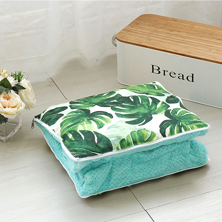 2 in 1 Coral Velvet Plush Blanket Square Pillow for Sofa Bed,  Size: 40cm x 40cm, Random Color Delivery