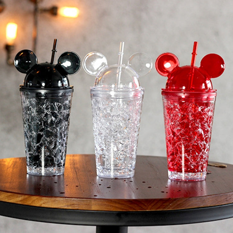 450ml Leak Proof Double Layer AS-Made Beverage Cute Bottle with Cap And Straw for Summer Day