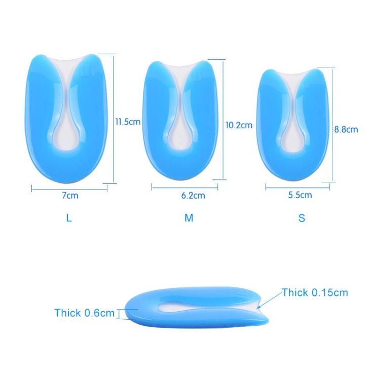5 Pairs U-shaped Heel Pad Soft and Comfortable Shock Absorption Silicone Pad Insole, Size: L(40-45 Yards)