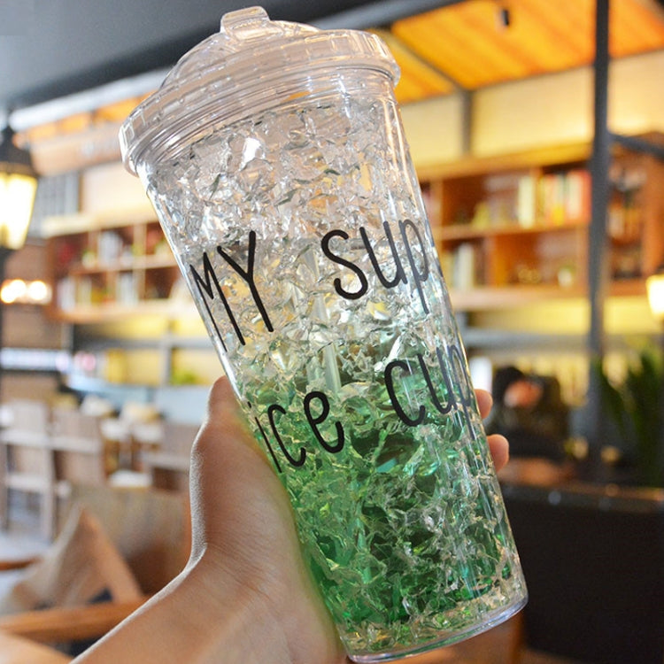550ml Leak Proof Double Layer AS-Made Beverage Bottle With Cap And Straw For Summer Day
