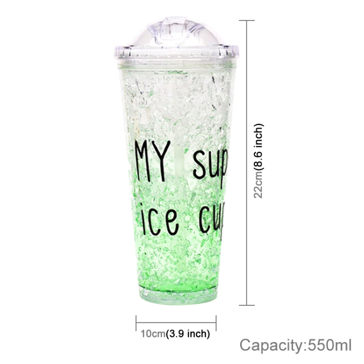 550ml Leak Proof Double Layer AS-Made Beverage Bottle With Cap And Straw For Summer Day