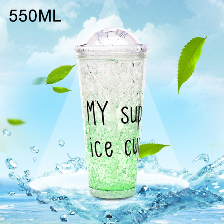 550ml Leak Proof Double Layer AS-Made Beverage Bottle With Cap And Straw For Summer Day