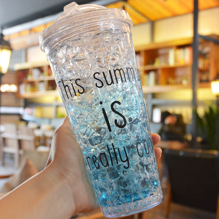 550ml Leak Proof Double Layer AS-Made Beverage Bottle With Cap And Straw For Summer Day