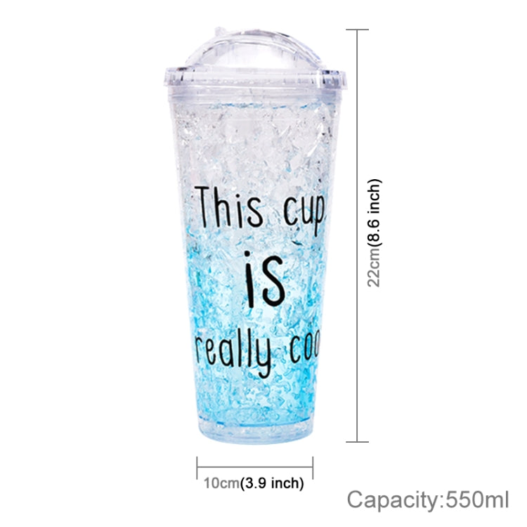 550ml Leak Proof Double Layer AS-Made Beverage Bottle With Cap And Straw For Summer Day