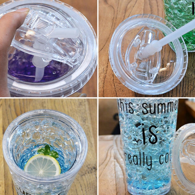 550ml Leak Proof Double Layer AS-Made Beverage Bottle With Cap And Straw For Summer Day