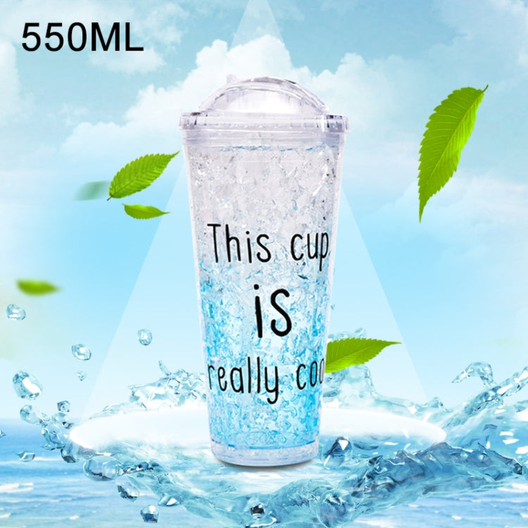 550ml Leak Proof Double Layer AS-Made Beverage Bottle With Cap And Straw For Summer Day