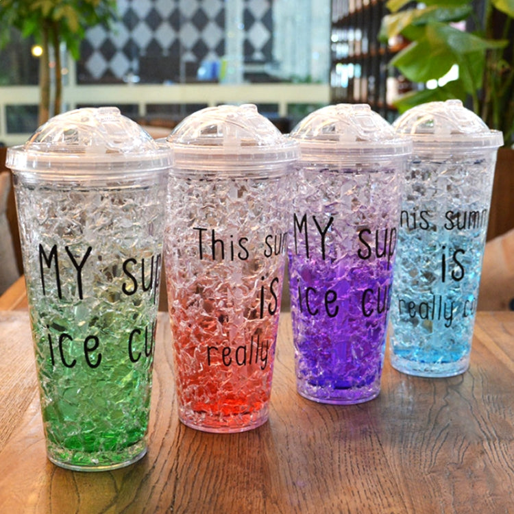 550ml Leak Proof Double Layer AS-Made Beverage Bottle With Cap And Straw For Summer Day