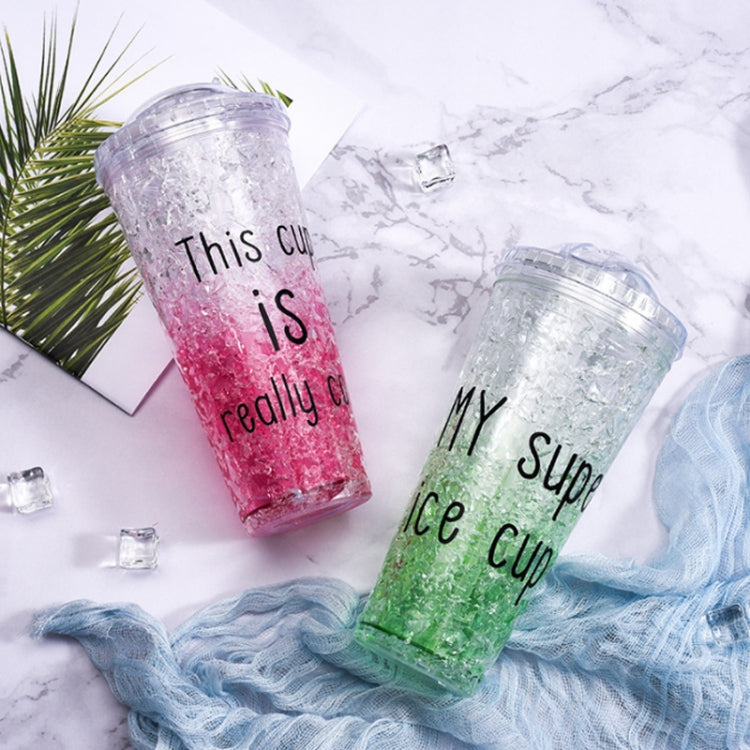550ml Leak Proof Double Layer AS-Made Beverage Bottle With Cap And Straw For Summer Day