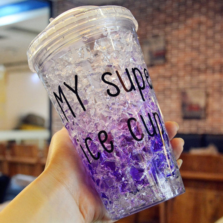 450ml Leak Proof Double Layer AS-Made Beverage Bottle With Cap And Straw For Summer Day