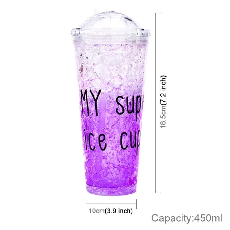 450ml Leak Proof Double Layer AS-Made Beverage Bottle With Cap And Straw For Summer Day