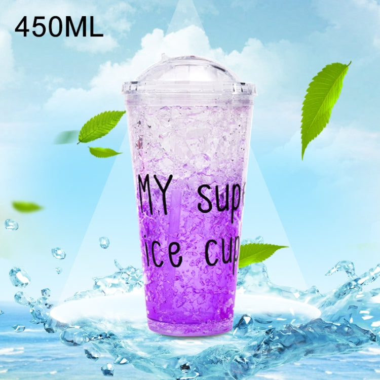 450ml Leak Proof Double Layer AS-Made Beverage Bottle With Cap And Straw For Summer Day