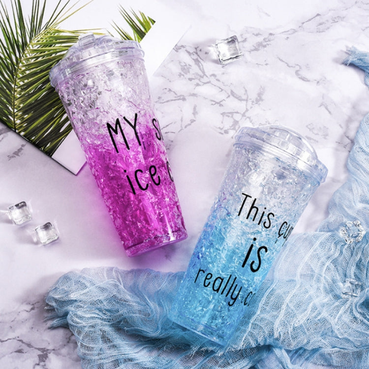 450ml Leak Proof Double Layer AS-Made Beverage Bottle With Cap And Straw For Summer Day