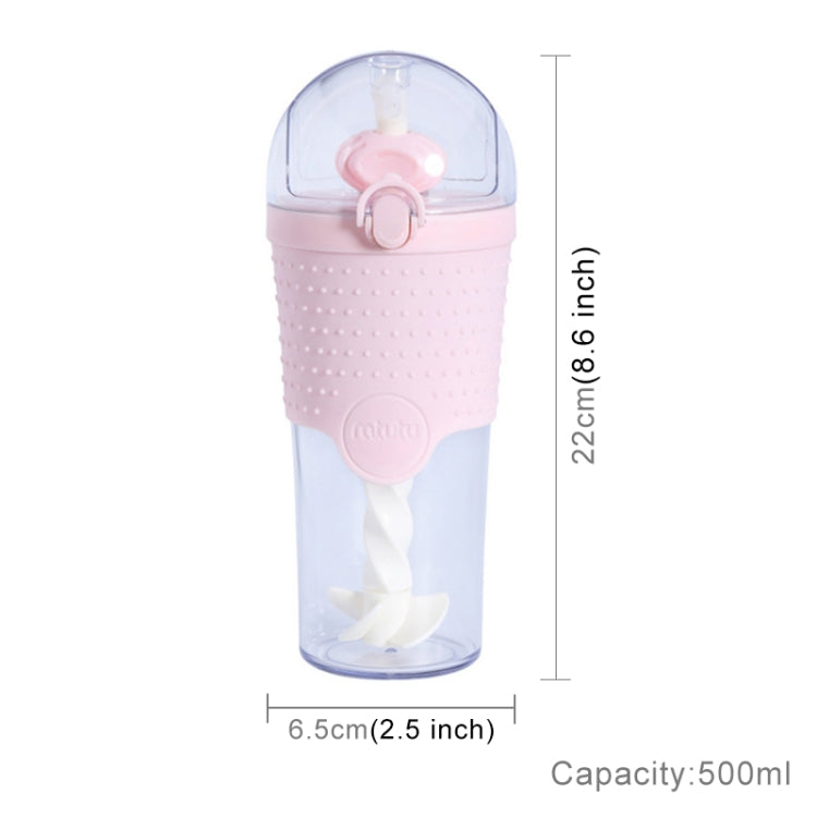 500ml Creative Dot Decorative Designed  Plastic Water Bottle With Lifting Loop For Home Or Office Using