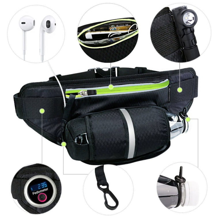 Multi-function Fashion Outdoor Sports Fitness Nylon Bag Water Bottle Waist Bag (Black)