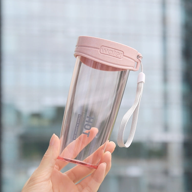 350ml Leak Proof  Brief Transparent Plastic Water Bottle With Handle Strap For Outdoor, Home And Office Using