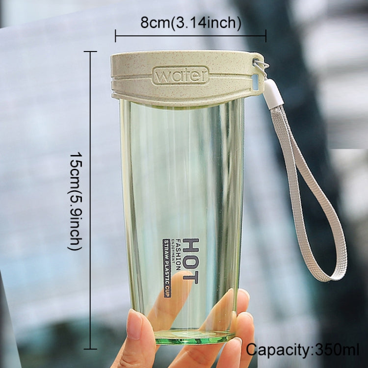 350ml Leak Proof  Brief Transparent Plastic Water Bottle With Handle Strap For Outdoor, Home And Office Using