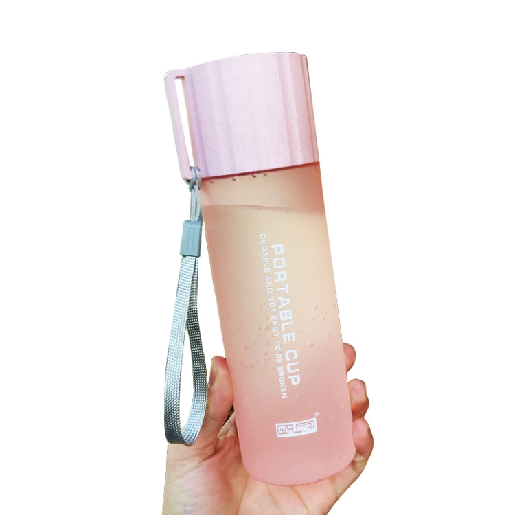550ml Leak Proof  Brief Designing Plastic Water Bottle With Handle Strap For Common Using