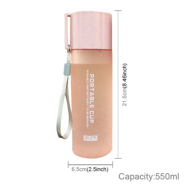 550ml Leak Proof  Brief Designing Plastic Water Bottle With Handle Strap For Common Using