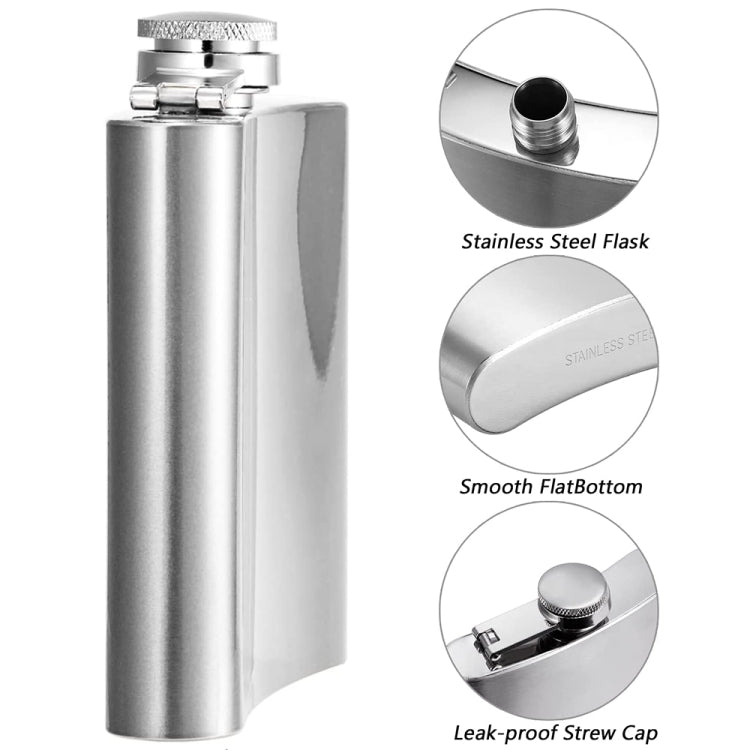 112mL (4oz)Handy Narrow-version Wine Jug Portable Stainless Steel Hip Flask(Silver)
