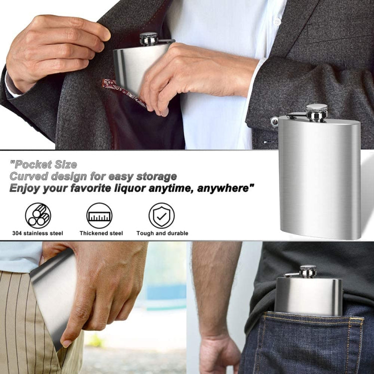 112mL (4oz)Handy Narrow-version Wine Jug Portable Stainless Steel Hip Flask(Silver)
