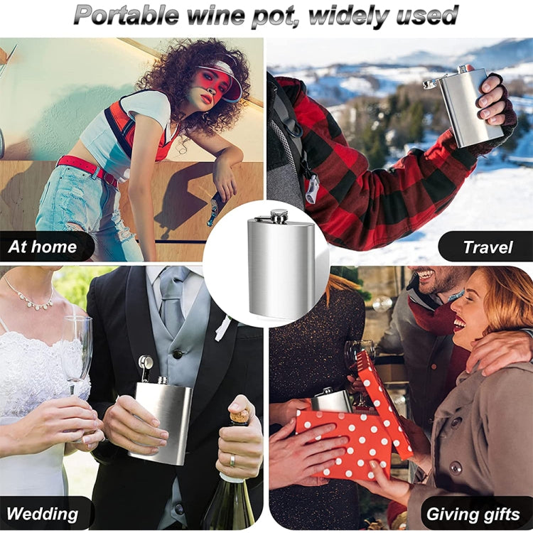 112mL (4oz)Handy Narrow-version Wine Jug Portable Stainless Steel Hip Flask(Silver)