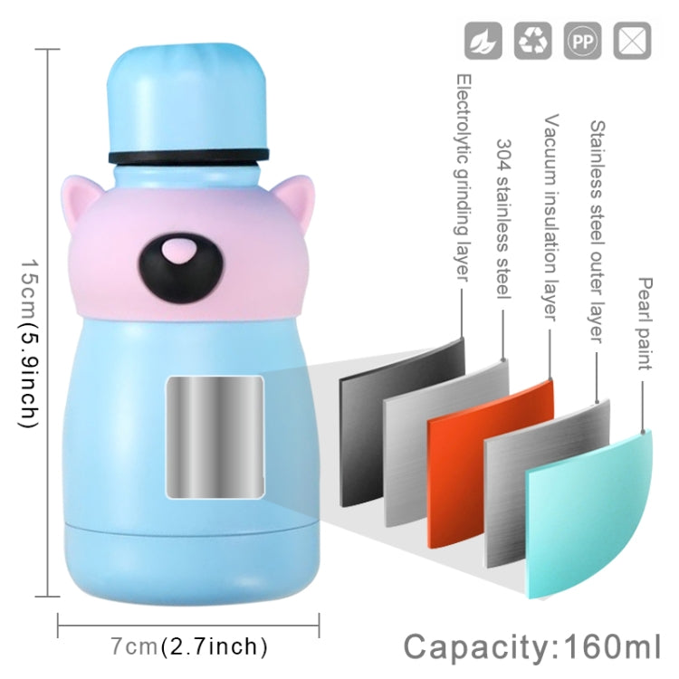 160ml  Stainless Steel Vacuum Thermos Heat Insulate Cute Bear Type Mini Water Bottle