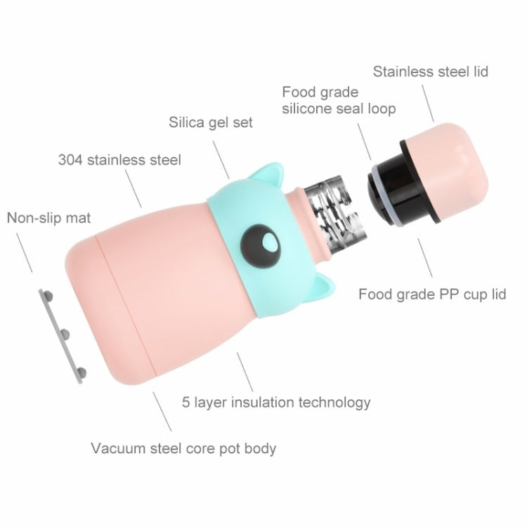 160ml  Stainless Steel Vacuum Thermos Heat Insulate Cute Bear Type Mini Water Bottle
