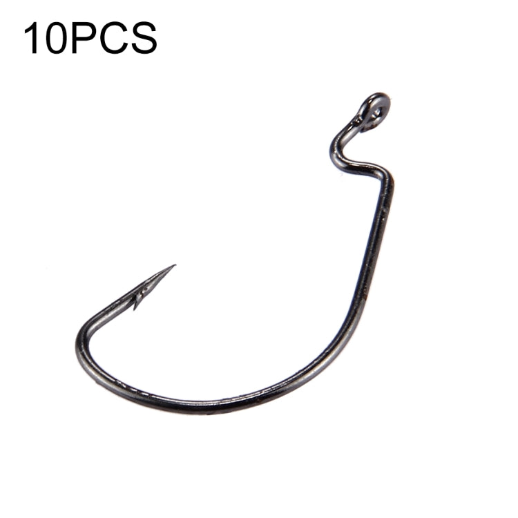 10 PCS Wide Crank Fishing Hooks Fishing Barbed Hook with Hole
