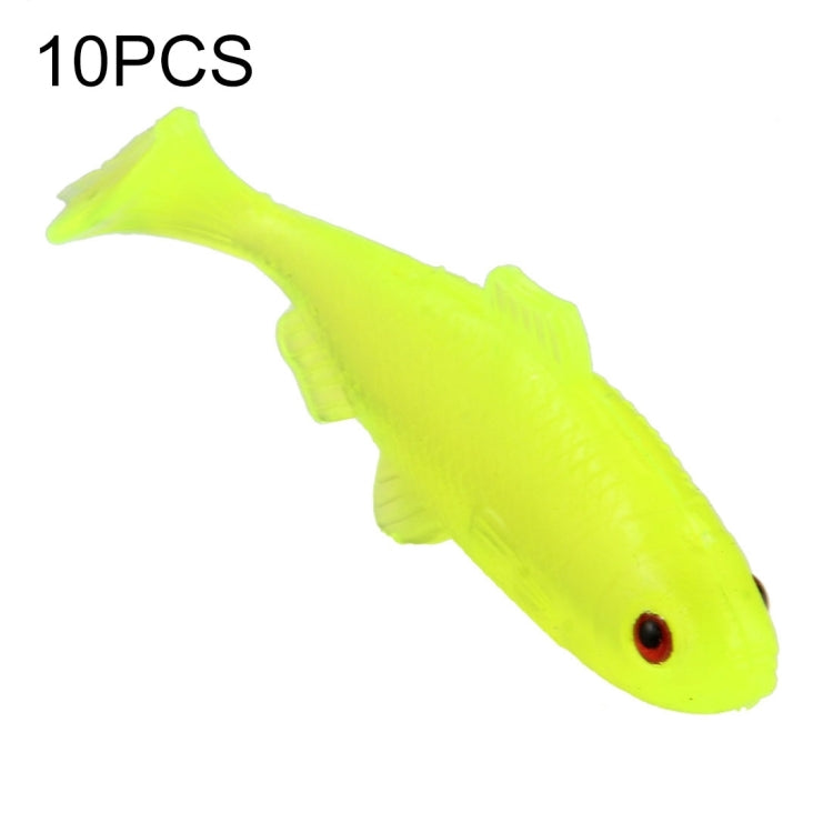 10 PCS Small Yellow Fish Shape Fishing Lures Artificial Fishing Bait, Length: 6.2cm