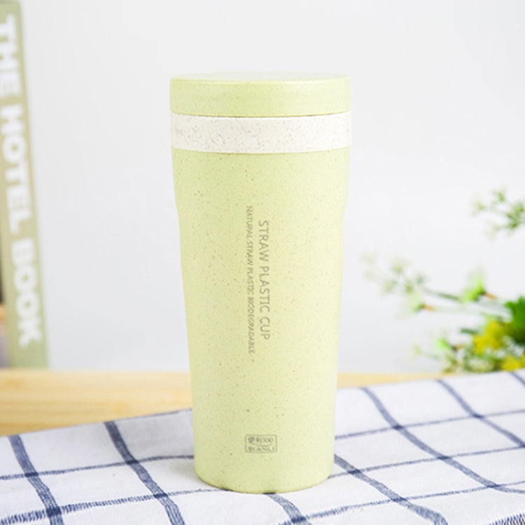 300ml  Wheat Straw Cellulose Made Leak Proof Double Layer Water Bottle With Handle Strap