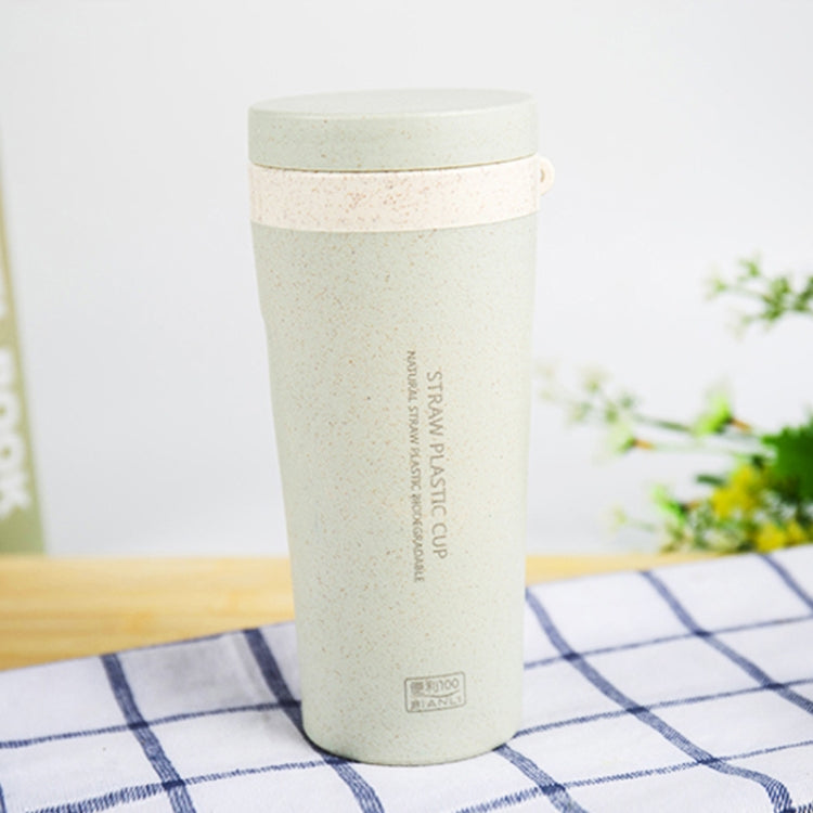 300ml  Wheat Straw Cellulose Made Leak Proof Double Layer Water Bottle With Handle Strap