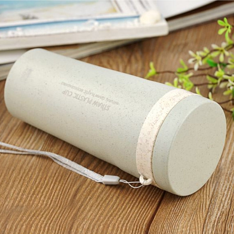 300ml  Wheat Straw Cellulose Made Leak Proof Double Layer Water Bottle With Handle Strap