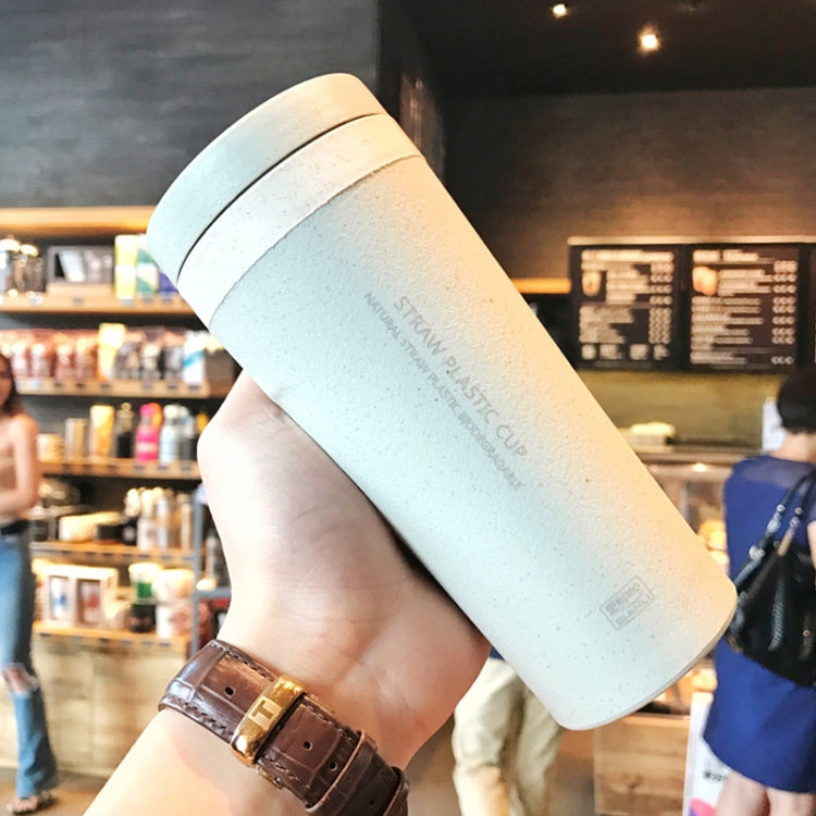 300ml  Wheat Straw Cellulose Made Leak Proof Double Layer Water Bottle With Handle Strap