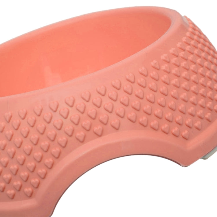 2 in 1 Stainless Steel  Bowls, Anti-slippery Mat Heart Shape Pattern Detachable Pets Bowls(Pink)